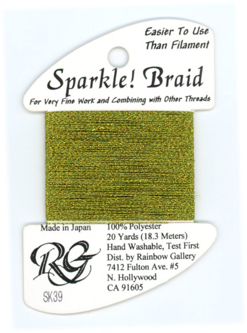 Rainbow Gallery Sparkle Braid / Yellow Green SK39