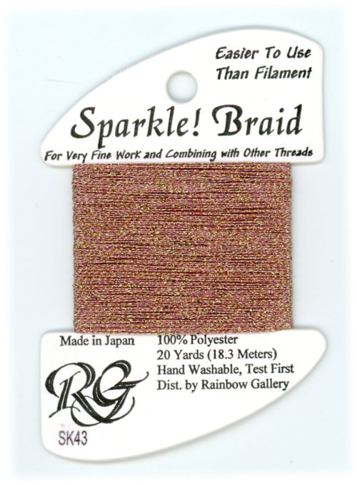 Rainbow Gallery Sparkle Braid / Golden Pink SK43