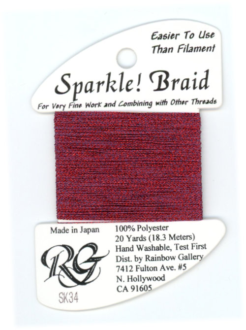 Rainbow Gallery Sparkle Braid / Red Violet SK34