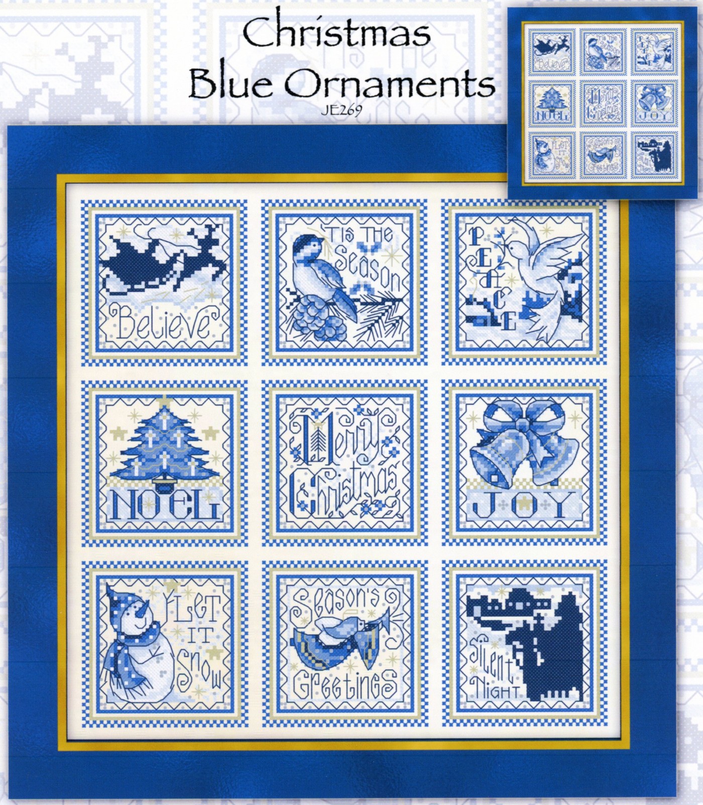 Aegean Ornaments BLUE cross stitch download pattern