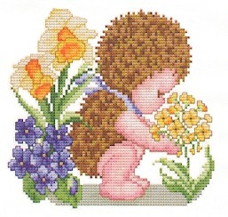 Hedgehog Baby Counted Cross Stitch Pattern
