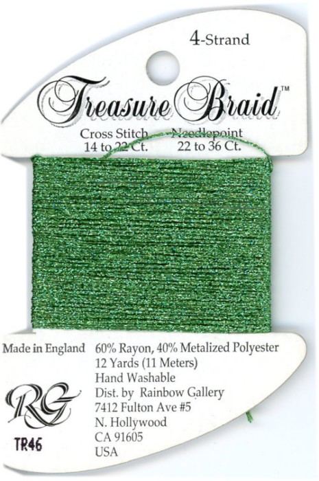 Rainbow Gallery Treasure Braid Size #8 / TR86 Green