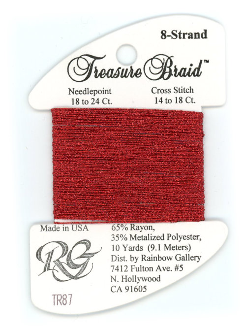 Rainbow Gallery Treasure Braid Size #8 / TR87 Red