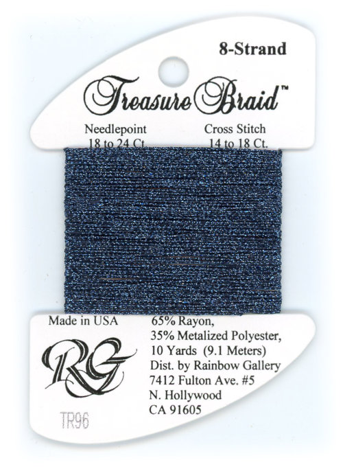 Rainbow Gallery Treasure Braid Size #8 / TR96 Midnight Blue