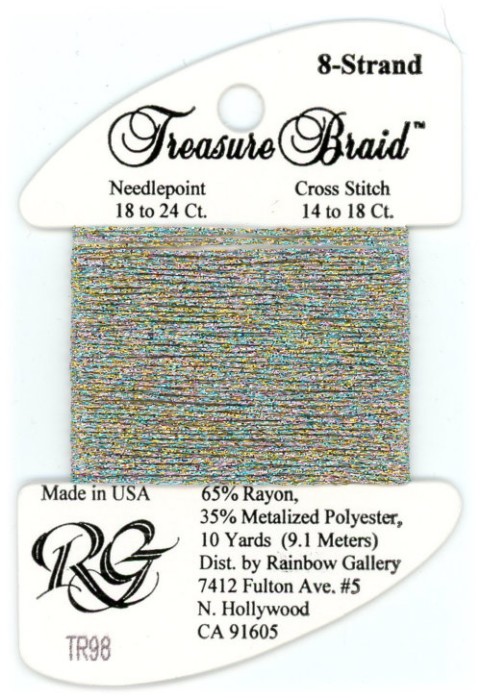 Rainbow Gallery Treasure Braid Size #8 / TR98 Lite Multi