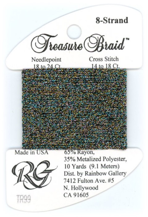 Rainbow Gallery Treasure Braid Size #8 / TR99 Dark Multi