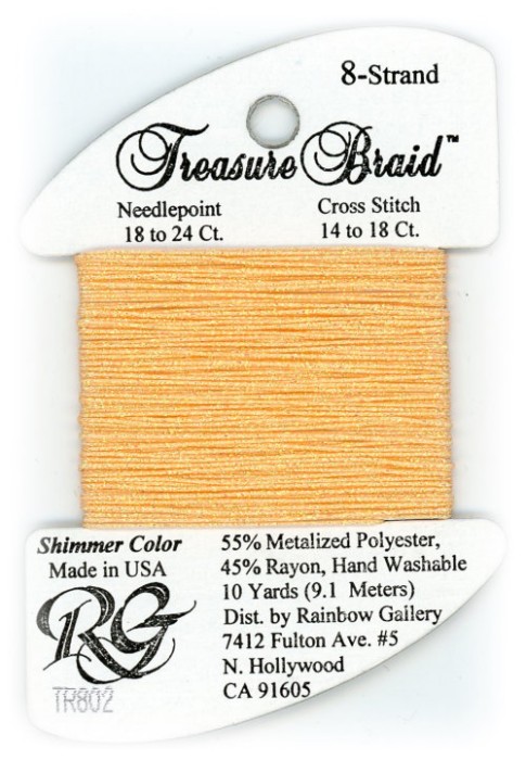 Rainbow Gallery Treasure Braid Size #8 / TR802 Peach Shimmer