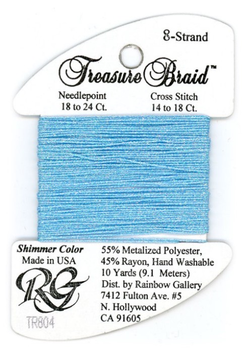 Rainbow Gallery Treasure Braid Size #8 / TR804 Blue Shimmer
