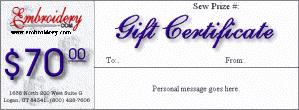 $70 Gift Certificate