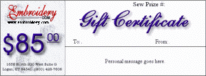 $85 Gift Certificate