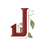 Victorian Monogram 5 Letter J, Larger