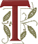 Victorian Monogram 5 Letter T, Larger