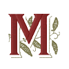 Victorian Monogram 5 Letter M, Smaller