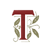 Victorian Monogram 5 Letter T, Smaller