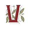 Victorian Monogram 5 Letter V, Smaller