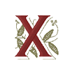 Victorian Monogram 5 Letter X, Smaller