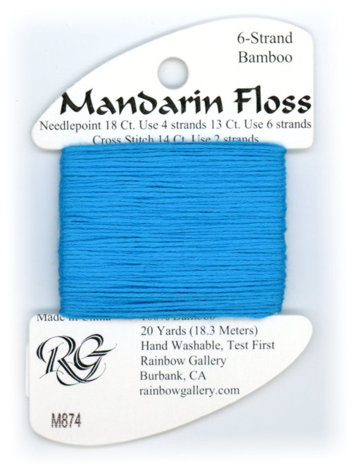 Rainbow Gallery Mandarin Bamboo Floss / M874 Blue Aqua