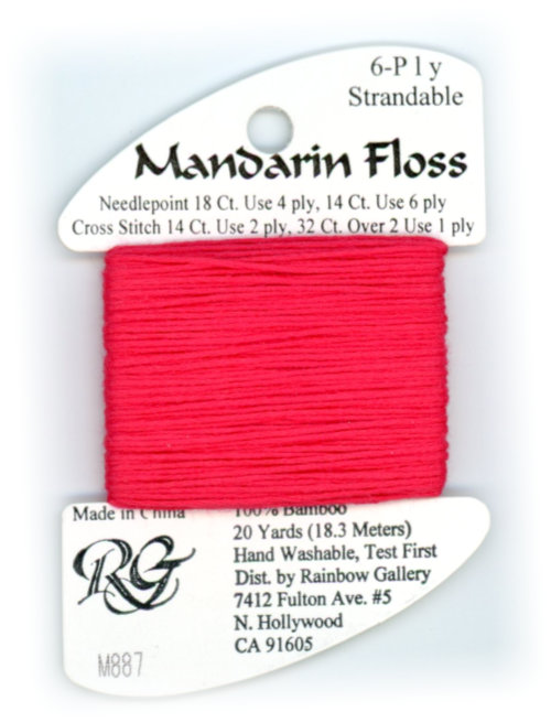 Rainbow Gallery Mandarin Bamboo Floss / M887 Lt Christmas Red