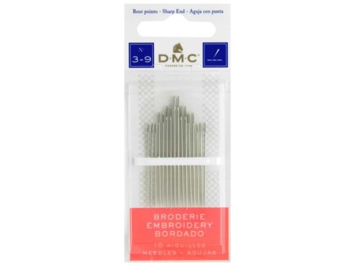 DMC Hand Embroidery Needles / Size 3-9, 16 Needles