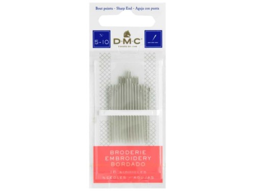 DMC Hand Embroidery Needles / Size 5-10, 16 Needles