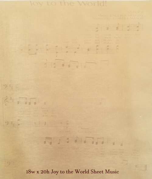 28ct Joy to the World Sheet Music Printed Linen / 18w x 20h