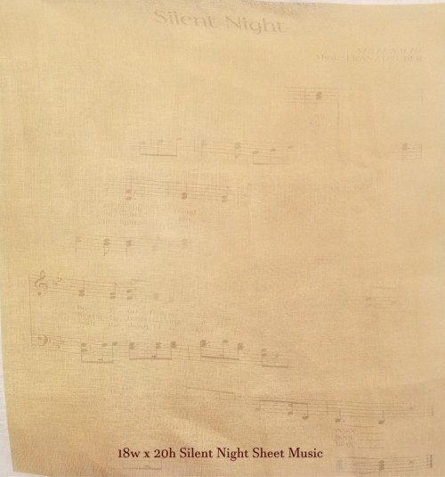 28ct Silent Night Sheet Music Printed Linen / 18w x 20h