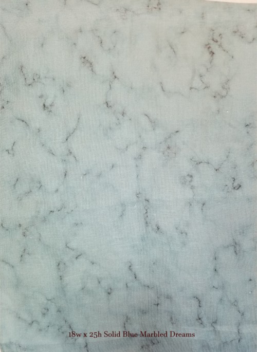 28ct Solid Blue Marbled Dreams Printed Linen / 18w x 25h