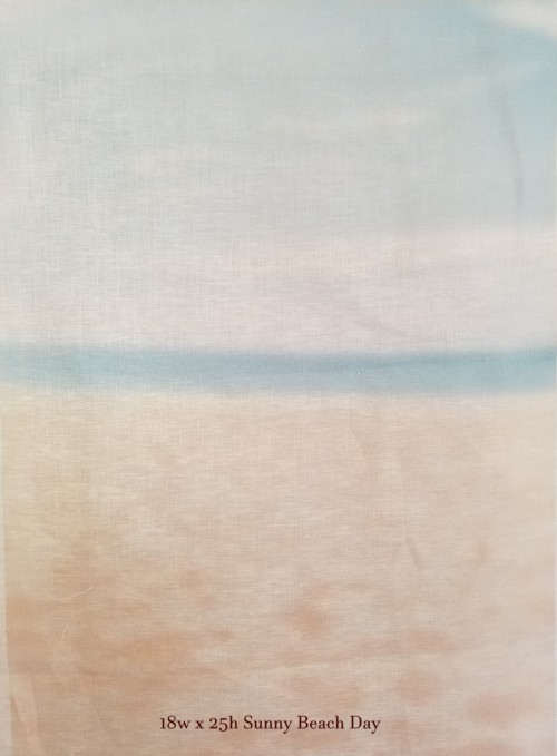 28ct Sunny Beach Day Printed Linen / 18w x 25h