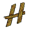 Wooden Monogram Letter H, Smaller