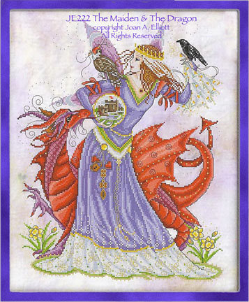 The Maiden & The Dragon Cross Stitch Pattern