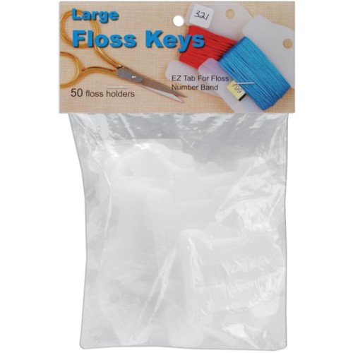Large Floss Keys, pack of 50 Bobbins and Stickers