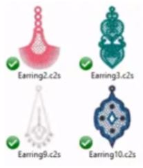 earring designs displayed by Perfect Stitch Viewer