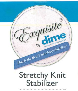 Exquisite Stretchy Knit Stabilizer / 25/Pack 8" x 8" Pre-Cut Squares, White