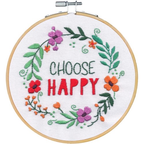 Choose Happy - Stitched In Thread Embroidery Kit