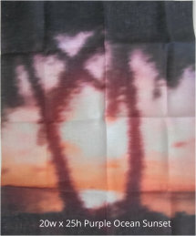 28ct Purple Ocean Sunset Printed Linen / 20w x 25h