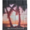Image of 28ct Purple Ocean Sunset Printed Linen / 20w x 25h