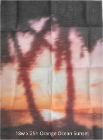 28ct Orange Ocean Sunset Printed Linen / 18w x 25h