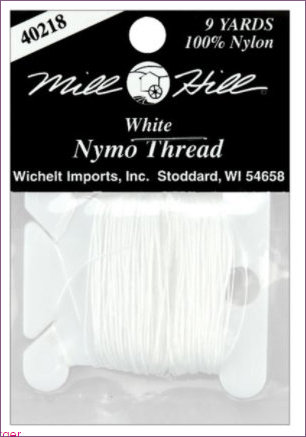 Mill Hill Nymo Beading Thread 9yd-White