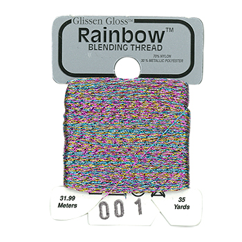 Glissen Gloss Rainbow Blending Thread / 001 Multi White
