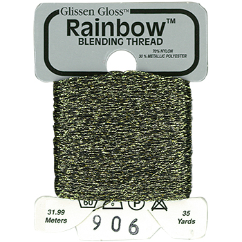 Glissen Gloss Rainbow Blending Thread / 906 Black Silver Gold