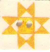 Jim Shore Buttons / Yellow Ohio Star