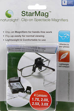 StarMag Clip-on Spectacle Magnifiers with 4 Lenses - Daylight - 809802911718