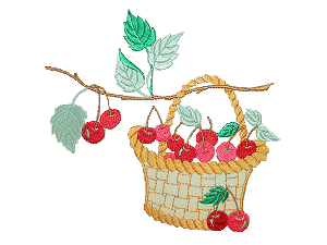 Basket Full of Cherries Appliqué
