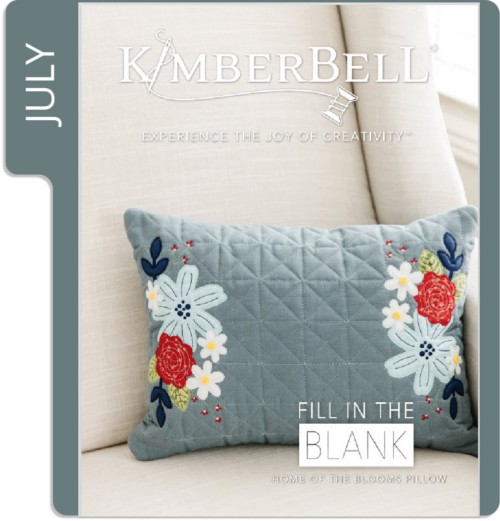 July Fill-In-The-Blank / 19 x 13" Patriot Blue Linen Quilted Pillow Blank