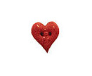 Button - Red Christmas Heart, Small Button