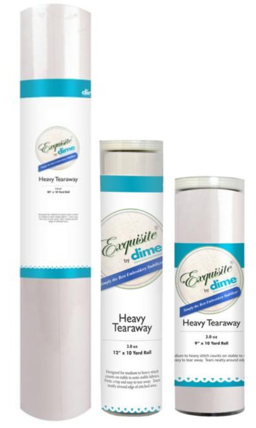 Exquisite H2010K Medium Tearaway, Medium Cutaway, No Show, and Water Soluble Stabilizers Kit, 4 Rolls of 12in x 5 Yards