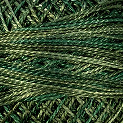 Valdani Variegated Pearl Cotton Ball Size 12, 109yd / O526 Green Pastures
