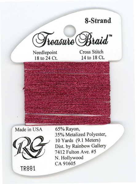Rainbow Gallery Treasure Braid Size #8 / TR881 Rose