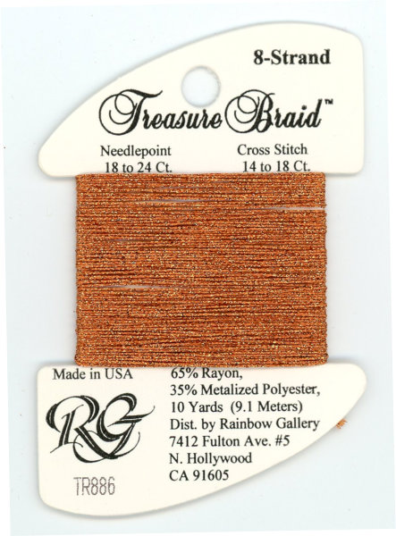 Rainbow Gallery Treasure Braid Size #8 / TR886 Autumn Orange