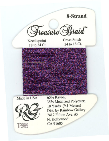 Rainbow Gallery Treasure Braid Size #8 / TR889 Purple Sunset